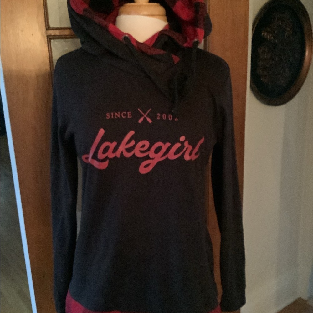 Lakegirl Women's Black and Red Hoodie Tunic - Picture 3 of 7